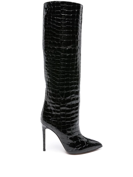 115mm crocodile-embossed leather boots