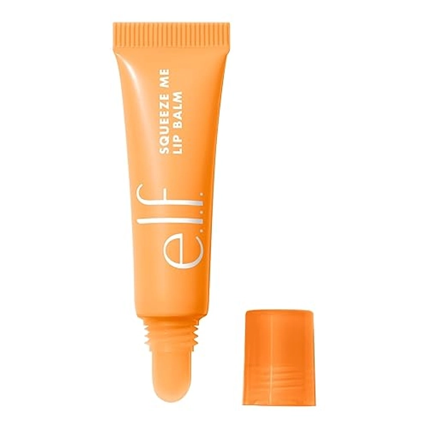 e.l.f. Squeeze Me Lip Balm, Moisturizing Lip Balm For A Sheer Tint Of Colour, Infused With Hyaluronic Acid, Vegan & Cruelty-free, Peach
