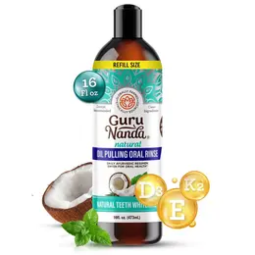 *TT SHOP*16oz Refill Bottle - GuruNanda Cocomint Pulling Oil with 7 Essential Oils & Vitamins D, E & K2 Body Care Coconut