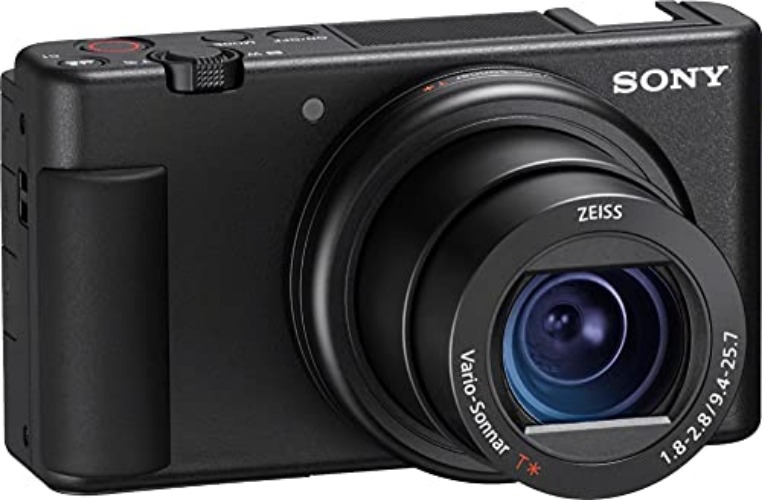 Sony ZV-1 Digital Camera for Content Creators, Vlogging and YouTube with Flip Screen, Built-in Microphone, 4K HDR Video, Touchscreen Display, Live Video Streaming, Webcam - Camera only Black