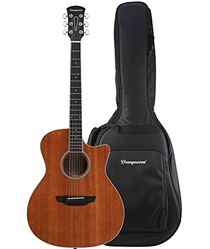 Orangewood Rey Cutaway Style Acoustic Guitar with Mahogany Top - Mahogany - Cutaway - Guitar & Gigbag