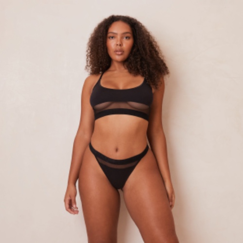 Mesh Soutien-Gorge (Ensemble) - Noir | XXL
