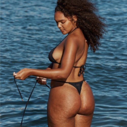 Tan Luxe String de Bikini - Noir | XL