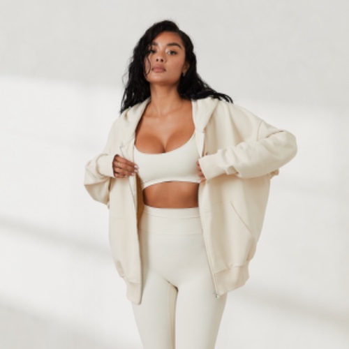 Sweat Oversize avec Zip X Jess Hunt - Beige | XXL