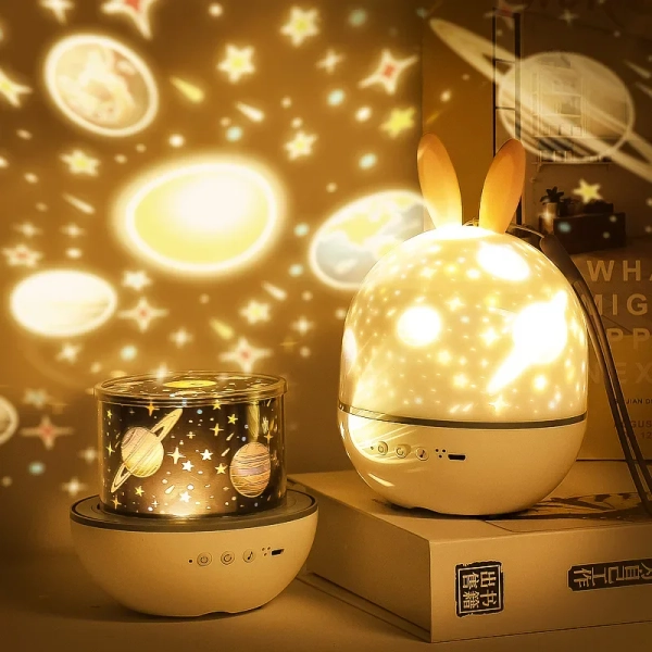Rabbit Projector Lamp / Night Light with Music Box