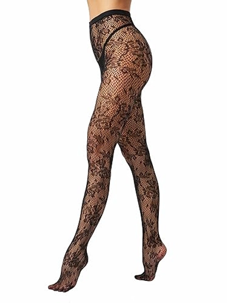 EVERSWE High Waist Fishnet Tights, Thigh High Suspender Stockings