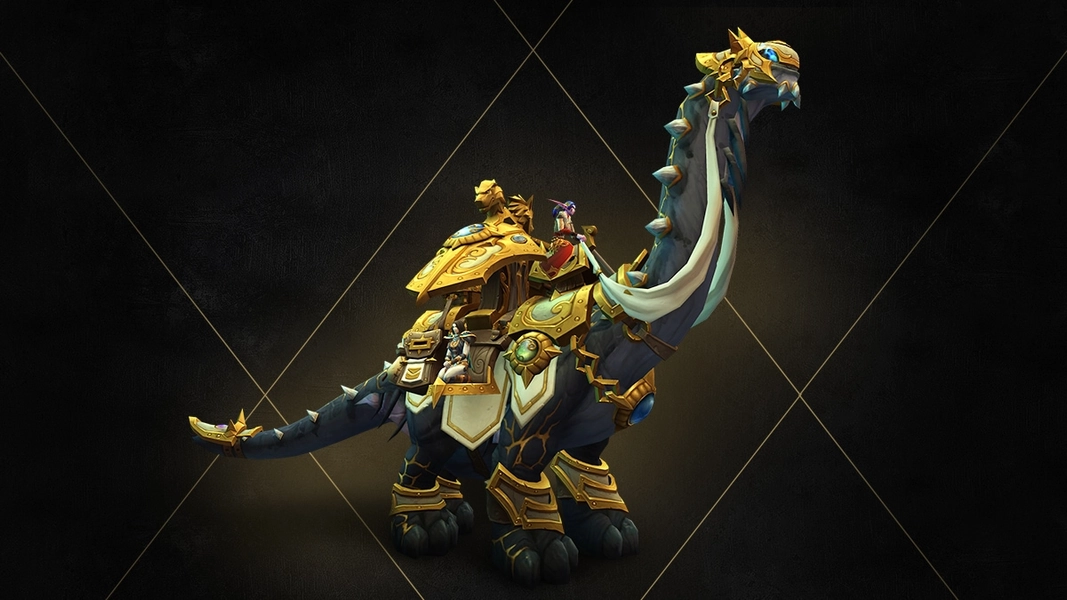 Now Available on the Shop: The Trader’s Gilded Brutosaur Mount