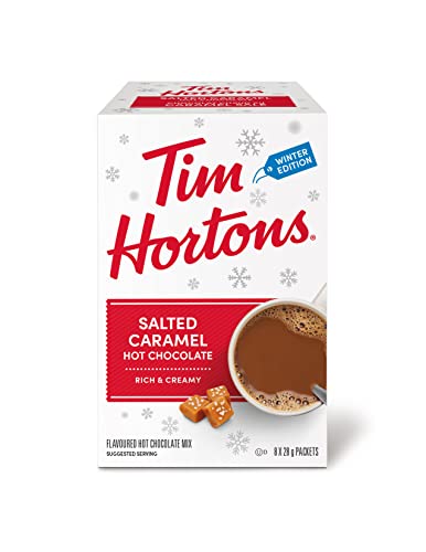 Tim Hortons Salted Caramel Hot Chocolate Packets, 8 Count - Chocolate - 1 Count (Pack of 8)