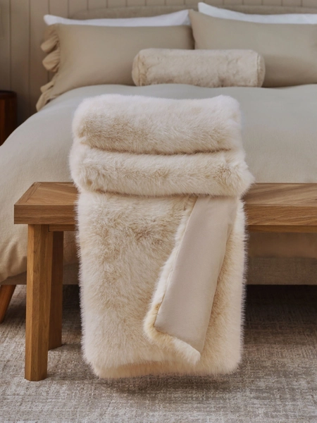 Ivory Loulou Faux Fur Throw