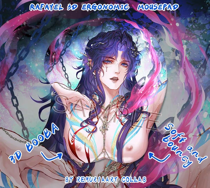 Rafayel Tears of Romirro Myth Oppai Mousepad Ergonomic 3D Male Anime Love and Deepspace LADS Fanmade fanart merch