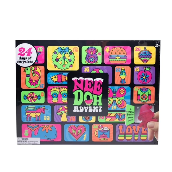 Schylling NeeDoh Advent Calendar, 24 Days of Surprise Mini Squish Sensory Toys, Children Ages 3 and up