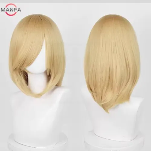 40cm Medium Basic Anime Cosplay Wig Bang Blond  Black White Red Pink Green Brown Gold Blue Heat Resistant Synthetic Hair Wigs - AliExpress 200165144