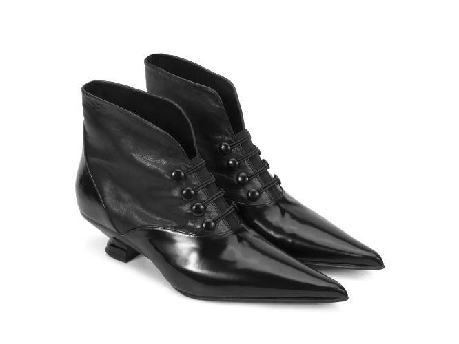 Greta - Black | Sleek Slip-On Booties | Fluevog Shoes
