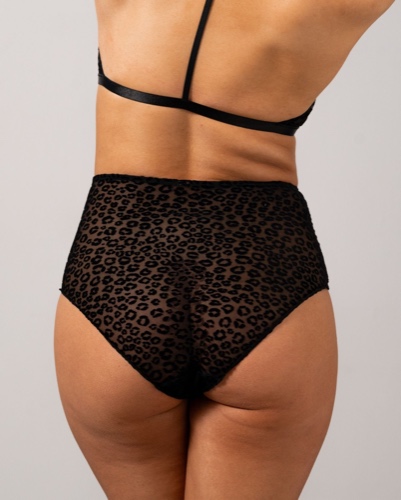 Mesh Highwaist Briefs Black Leopard | Black Leopard / S