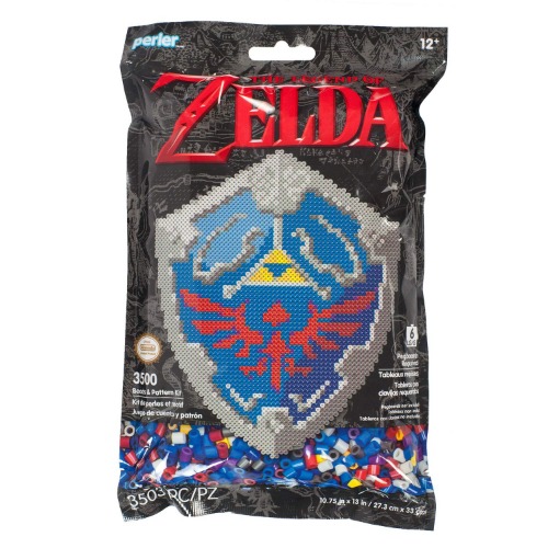 Perler Nintendo's The Legend of Zelda Hylian Shield Pattern and Fuse Bead Kit, 10.75'' x 13'', 3503pc - 