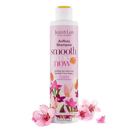 Jean & Len Shampoo Aufbau Mandel & Keratin, für strukturgeschädigtes Haar, schützt vor Haarbruch und Spliss, bändigt Frizz, Shampoo ohne Silikone und Parabene, vegan, 300 ml - 300 ml (1er Pack)