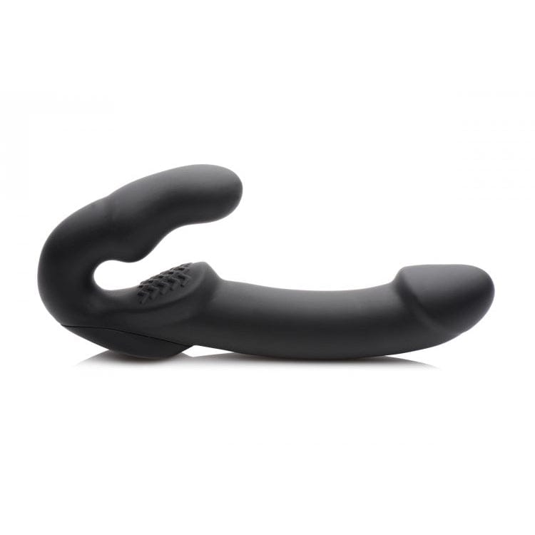 Strap U Evoke Rechargeable Vibrating Silicone Strapless Strap On - Black