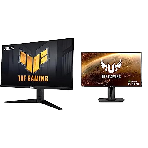 ASUS TUF Gaming 28” 4K 144HZ DSC HDMI 2.1 Gaming Monitor (VG28UQL1A) - UHD (3840 x 2160), Black & TUF Gaming 27" 2K HDR Gaming Monitor (VG27AQ) - QHD (2560 x 1440), 165Hz (Supports 144Hz) - 28” Fast IPS 4K 1ms + Gaming Monitor