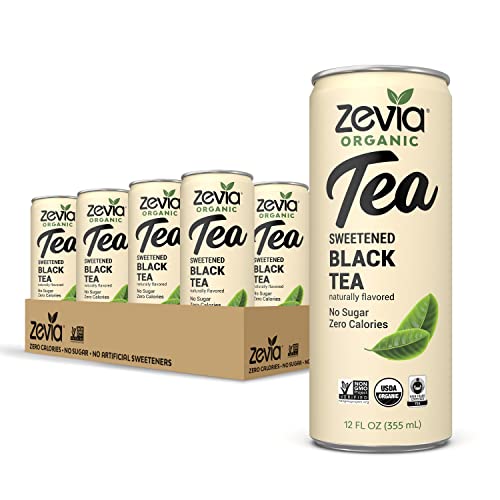 Zevia Organic Sugar Free Ice Tea, Black Tea, 12 Ounce Cans (Pack of 12)