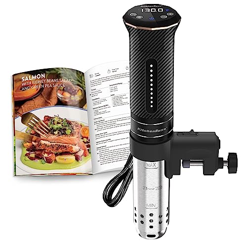 KitchenBoss Sous Vide Machine:Precision Sous-vide Cooker Immersion Circulator, IPX7 Waterproof Stainless Steel 1100W Professional Low Temperature Cooking Machines (G300T) - G300T