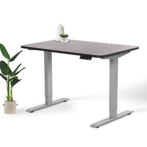 Home Office Standing Desk - M (59" × 29") / Gray / Oak Black