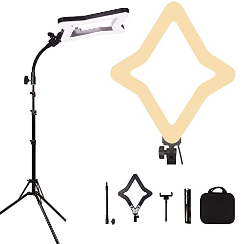 15 inch Dimmable 48W LED Star-Shaped Light with Stand Tripod and Phone Holder for Make up Selfie vlog Live YouTube Eyelashes Extension Tattoo