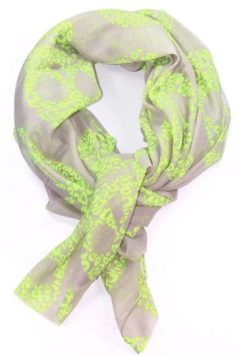 Lime Green Skull Scarf - Green / One Size / Cotton