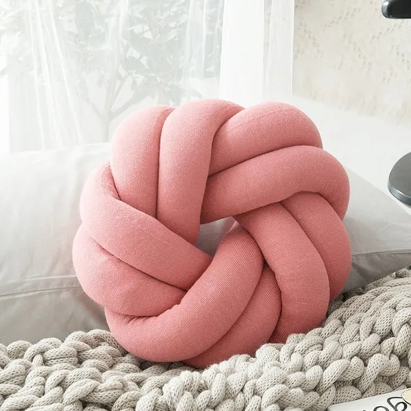 Loose Knot Cushions - Pink / 14.5" (27cm) Approx.