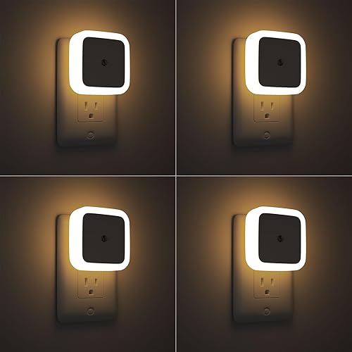 Sujeet Night Light, Night Lights Plug into Wall 4-Pack, Nightlight Plug in Night Light, Dusk to Dawn Night Lamp Led Night Light for Bedroom, Bathroom, Hallway Warm White - Warm White