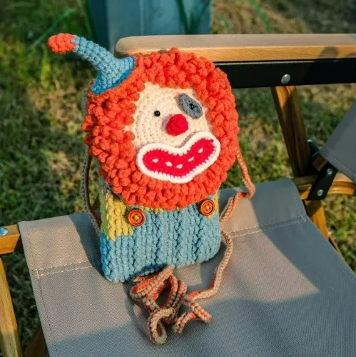 Crochet Clown Crossbody Bag