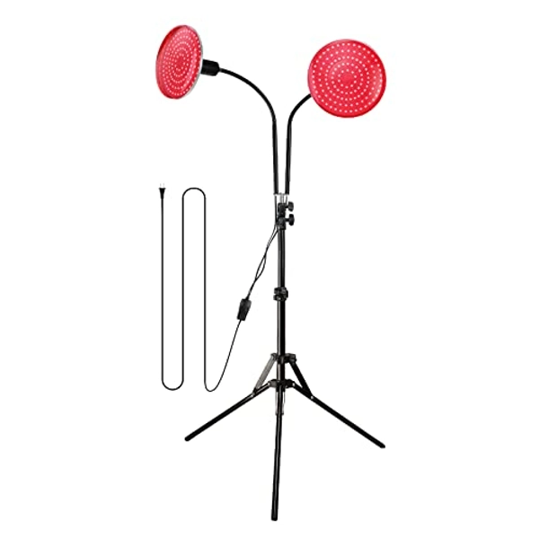Red Light Therapy Lamp Device for Body Face with Standing Height Adjustable Bulb 660nm LED Lights for Joint Pain Relieve, Deep Red for Skin and Sleep Improve