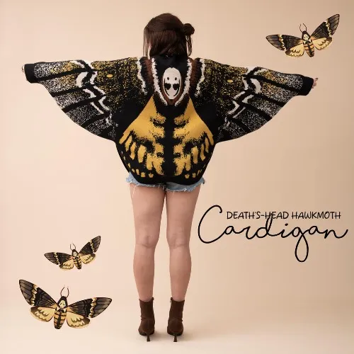 Death's Head Moth Cardigan | 4XL-5XL