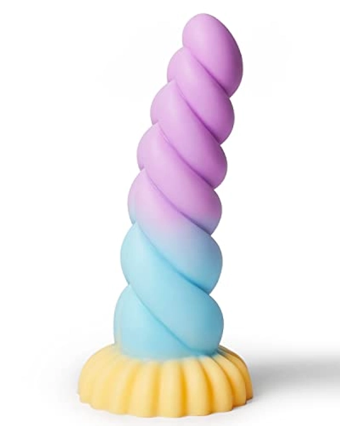 Realistic Monster Silicone Dildo - 8.6" Shaped Liquid Dildo with Strong Suction Cup, Huge Thick Dildo for Women, Anal Plug Dildo Prostate Massager Adult Sex Toy