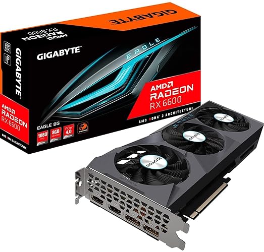 Gigabyte Radeon RX 6600 EAGLE 8GB Graphics Card, GV-R66EAGLE-8GD - single