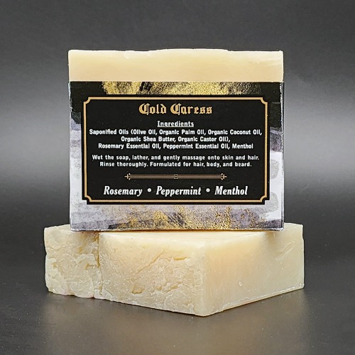 "Cold Caress" Handmade Vegan Bar Soap for Hair, Body and Beard