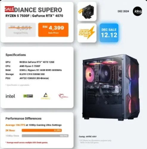 IDEALTECH Radiance Supero NVIDIA® GeForce RTX™ 4070 