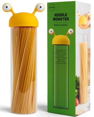 OTOTO Noodle Monster Spaghetti Container Storage - Pasta Containers for Pantry - BPA-free Plastic, Airtight, Food Grade & Dishwasher Safe Pasta Storage - Pasta Holder Container - 5x3.5x12.75 in - Noodle Monster