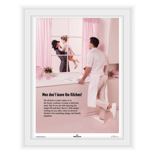 MEN DON'T LEAVE THE KITCHEN - "in a parallel universe" print by eli rezkallah — Plastik Magazine