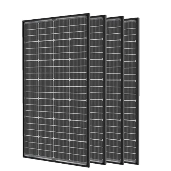 JJN Bifacial 800 Watt Solar Panels 12V 10BB Monocrystalline Solar Panel High Efficiency Solar Module for RV Home Farm Trailer Camper Marine Off Grid System 4 Piece 200 Watt