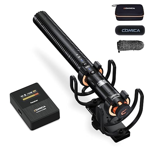 Comica VM30 Shotgun Microphone, with Wireless Modes, Digital/Analog Output, 75/150Hz, Super-Cardioid Universal Video Microphone for Filmmakers, Vloggers - Mic for Camera, Smartphone, and PC