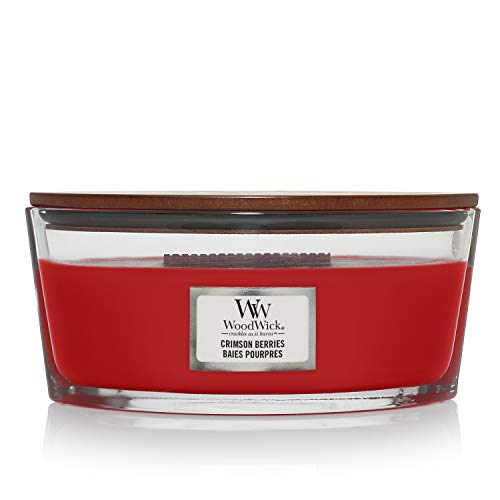WoodWick Ellipse Aromatic Candle, Rojo (Crimson Berries), 453g