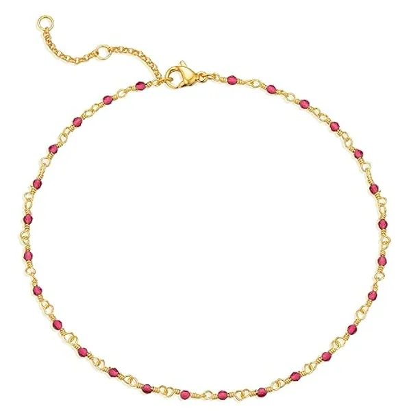 MEVECCO Anklet for Women Gold Chain 14K Gold Plated Dainty Boho Beach Summer Simple Foot Jewelry Ankle Bracelet