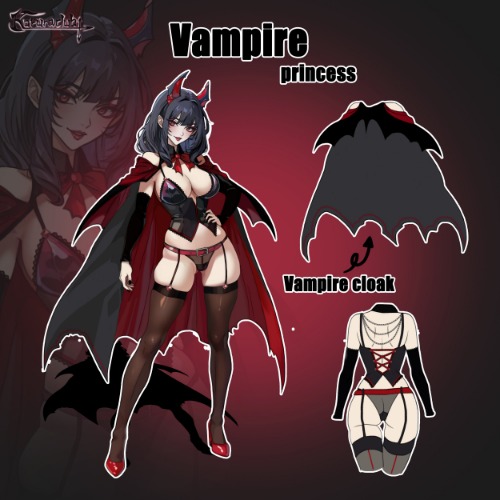 Pre-Sale Cosplay Vampire Queen Lingerie KO48 （7-Piece Set） | S