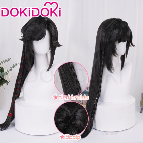 DokiDoki Anime Tian Guan Ci Fu Hua Cheng Cosplay Wig Men Heaven Official's Blessing TGCF Black Long Wig Men Huacheng | Hua Cheng-PRESALE