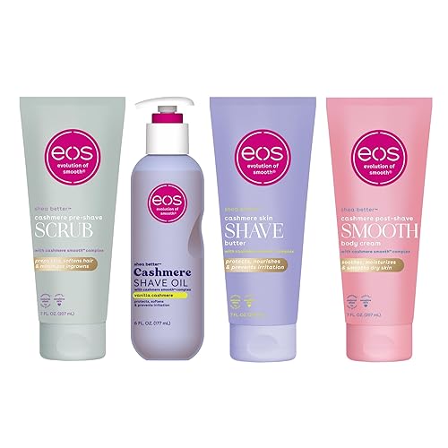 Bundle of eos Cashmere Skin Collection- Vanilla Cashmere Scented, 72-Hour Hydration - 4 Pack