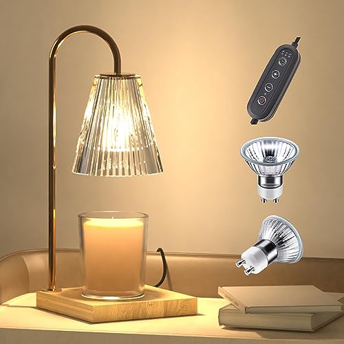 SESIIduo Candle Warmer Lamp, Electric Candle Lamp Warmer with Timer, Dimmable Candle Warmer Lamp for Jar Candles with 2 Bulbs, Electric Melter, Home Decor and Gift for Mom