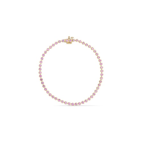 Pink Sapphire Bracelet - 14K Rose Gold / 6"