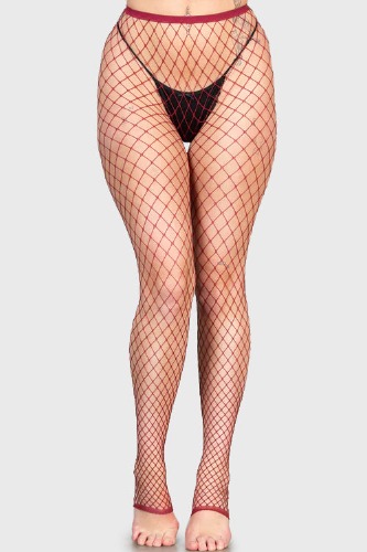 Fishnet Leggings - Red 