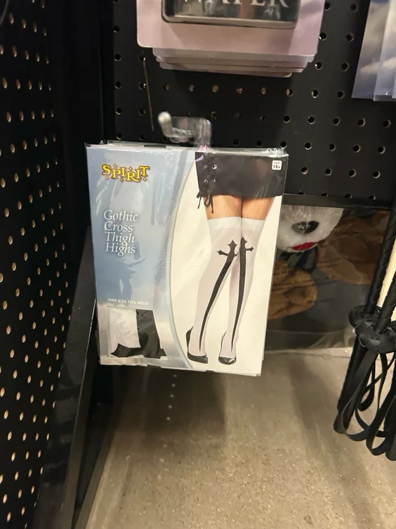 Gothic Cross Thigh High Stockings - Spirithalloween.com