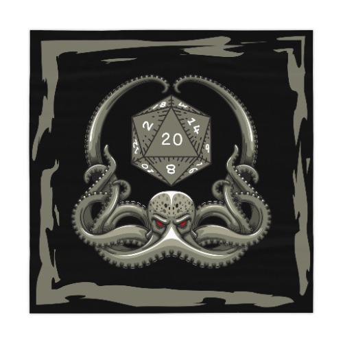 Cthulhu D20 TTRPG Gaming Table Cover - 55.1" × 55.1" / Custom